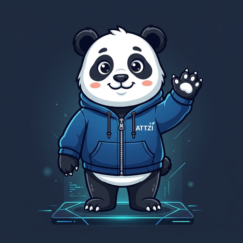Attzi the Panda Mascot - hero pose