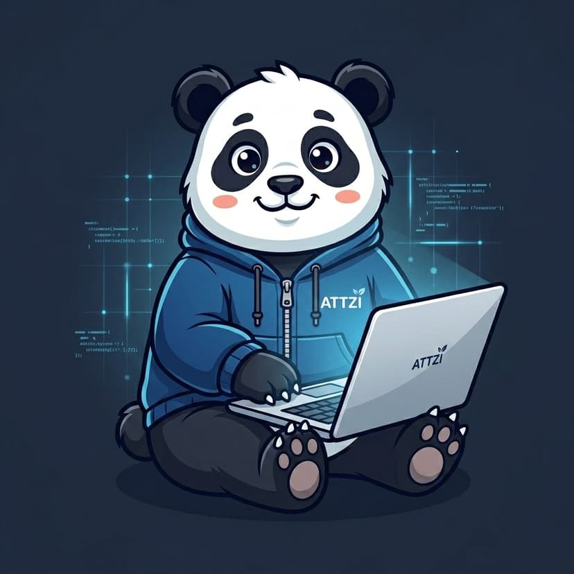 Attzi the Panda Mascot - process pose