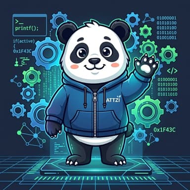 Attzi the Panda Mascot - services pose