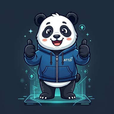 Attzi the Panda Mascot - success pose
